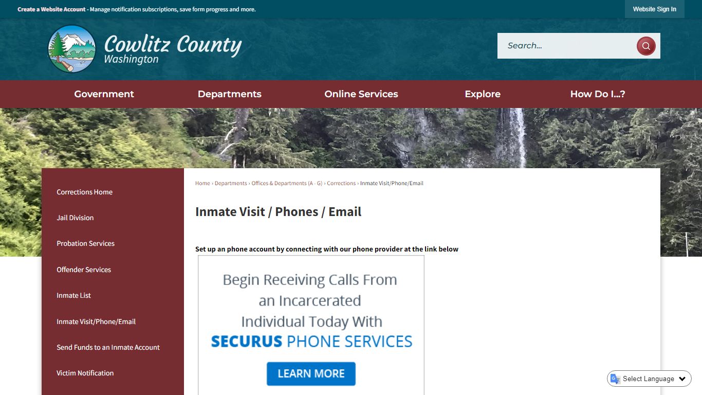 Inmate Visit / Phones / Email | Cowlitz County, WA - Official Website